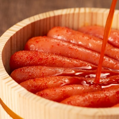 明太子 丹念仕立て 蔵出し 辛子明太子 木樽入り 550g[No5354-0011]