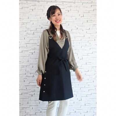 レディースおしゃれ黒エプロン お礼品詳細 ふるさと納税なら さとふる