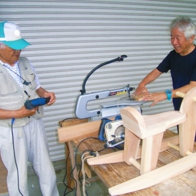 玩具 じぃじの手仕事 ぬくもりいっぱい 木製 おもちゃ 木馬[No5354-0398]