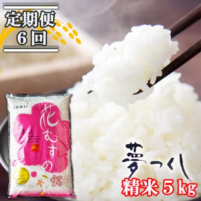 定期便 6回 福岡県産 米 夢つくし 精米5kg×6ケ月[No5354-0912]
