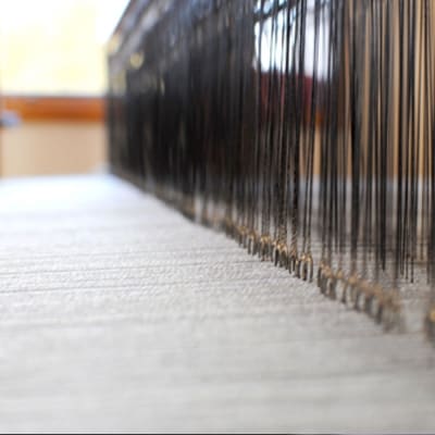 翔工房 上質カシミヤ100% 手紡ぎ・手織りマフラー 網代模様 ベージュ[No5354-0610]