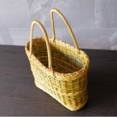 格安SALEスタート！ カラーラタン彩都] 籐かご 手編みの買い物かご(中)[No5354-0137 小物入れ