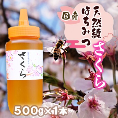 国産天然純はちみつ 「さくら」500g とんがり容器