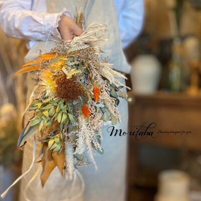 【3回定期便】ドライフラワーmoritabaの花束おまかせSサイズ【ピンク・ワインレッド・オレンジ】