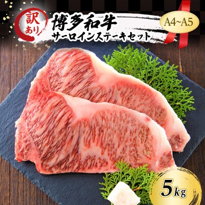 訳あり A4～A5 博多和牛 サーロイン ステーキ セット 5kg[No5354-0552]