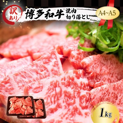 訳あり A4～A5 博多和牛 焼肉 切り落とし 1kg (500g×2p)[No5354-0561]