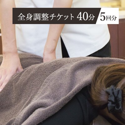 チケット 全身調整 40分 5回分 整体 骨盤 矯正[No5354-0518]