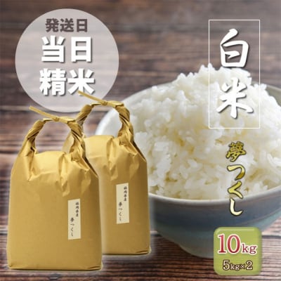 米 10kg 夢つくし 福岡の食卓ではおなじみ人気のお米5kg×2袋 白米[No5354-0966]