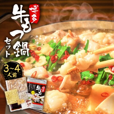 もつ鍋 博多・牛もつ鍋 セット (3～4人前)[No5354-0953]