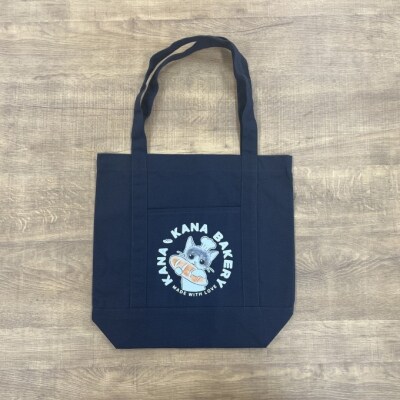 保護猫活動応援!アウトポケットトートバッグ パン持ちデザイン:ナイトブルー[No5354-7099]