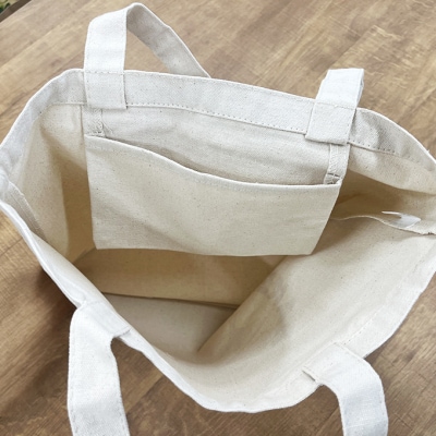 保護猫活動応援!インナーポケットトートバッグ パン持ちデザイン:ナチュラル[No5354-7105]