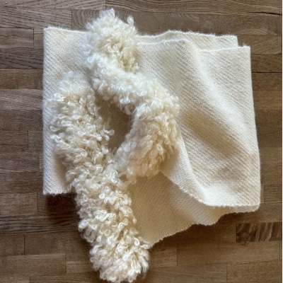 マフラー 翔工房 上質アルパカ手織りマフラー 生成り 白 アルパカ[No5354-0606]