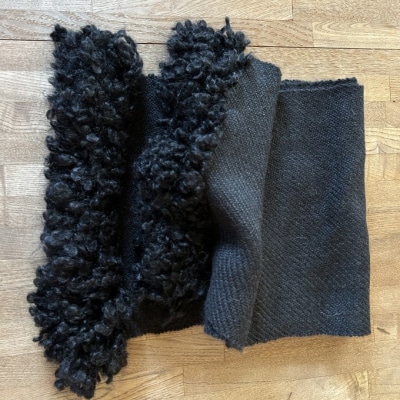 マフラー 翔工房 上質アルパカ手織りマフラー 黒 アルパカ 冬 雑貨 [No5354-0607]