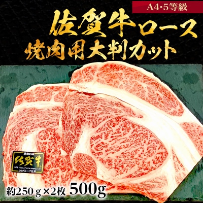 BBQや焼肉に!佐賀牛A5～A4　ロース(サーロイン・リブロース・肩ロース)焼肉用大判カット500g