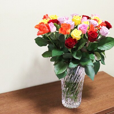 【産地直送】バラの花束 ミックス36本 60cm以上の薔薇を厳選(ギフト用)