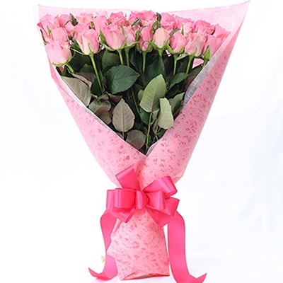 産地直送】バラの花束 ピンク色のみ 30本の薔薇(ギフト用) | お礼品 