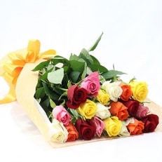 【産地直送】バラの花束　ミックス　20本の薔薇(ギフト用)