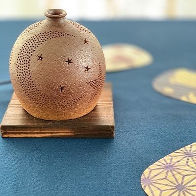 星が煌めくランプシェード　唐津焼　irodoriからつ四季の返礼品