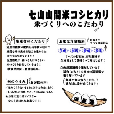 唐津 七山 山間米1kg×6袋