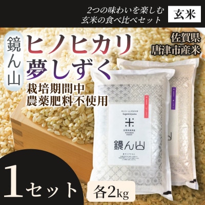 【贅沢2種】ヒノヒカリ(玄米)・夢しずく(玄米)(各2kg×1袋)