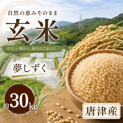 佐賀県唐津市産 夢しずく(玄米) 30kg