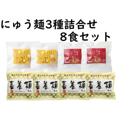 にゅう麺3種詰合せ8食(天理市・東吉野村共通返礼品)