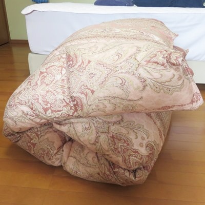 抜群のあたたかさ　上質羽毛掛け布団　(ホワイトダックダウン93%　1.9kg)　ダブル(赤柄)