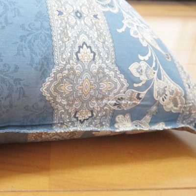 抜群のあたたかさ　上質羽毛掛け布団　(ホワイトダックダウン90%　1.9kg)　ダブル(青柄)