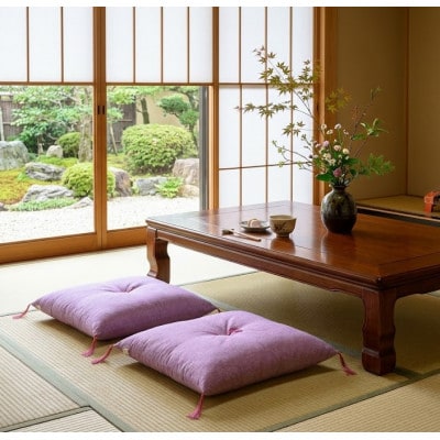 ローズパープル座布団55×59(銘仙版)2枚セット