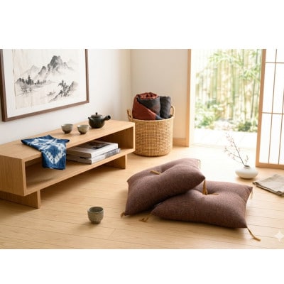 ダークブラウン座布団55×59(銘仙版)2枚セット