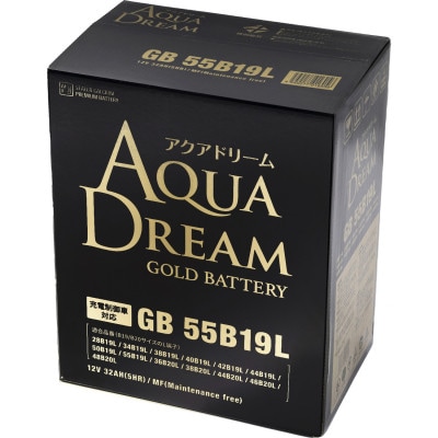 AQUADREAM GOLD 自動車始動用バッテリー 充電制御車対応  55B19L 1個