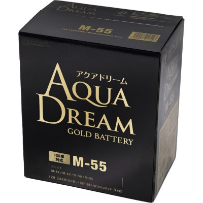 AQUADREAM GOLD 自動車始動用バッテリー ISS車対応  M-55 1個