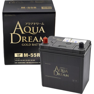 AQUADREAM GOLD 自動車始動用バッテリー ISS車対応  M-55R 1個