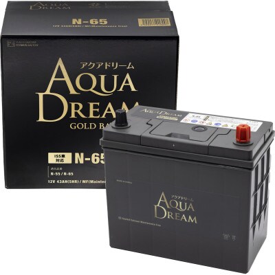 AQUADREAM GOLD 自動車始動用バッテリー ISS車対応  N-65 1個
