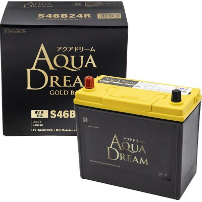 AQUADREAM GOLD ハイブリッド車補機用バッテリー S46B24R 1個