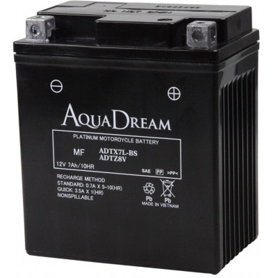 AQUADREAM PLATINUM バイク用バッテリー 液入充電済 ADTX7L-BS/8V 1個