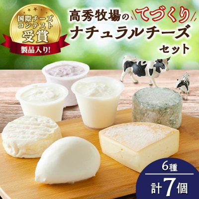 【国際チーズコンテスト受賞製品入り!】高秀牧場のてづくりナチュラルチーズセット(6種7個)