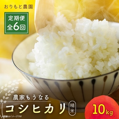 【毎月定期便】おりもと農園のコシヒカリ10kg 全6回