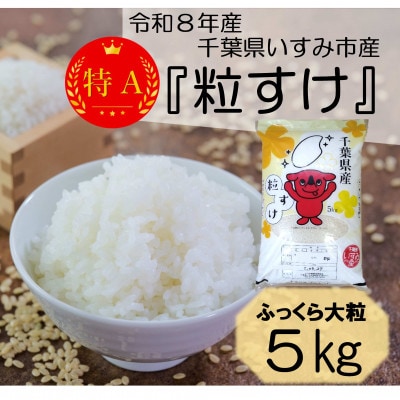 【令和8年産米】ふっくら大粒　千葉県いすみ市産粒すけ　精米5kg