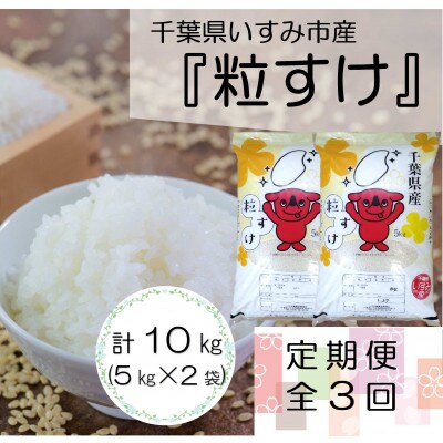 【毎月定期便】千葉県いすみ市産 粒すけ 10kg(5kg×2袋)全3回