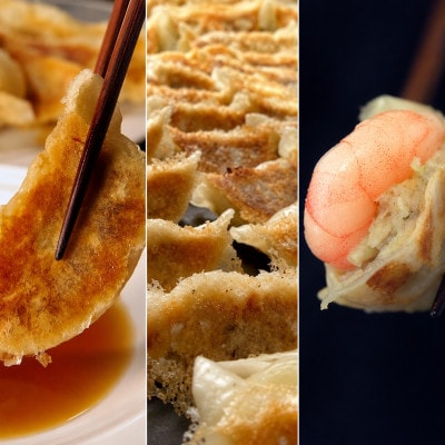 【山八】餃子定番3種セット!(山八餃子・黒豚餃子・まるごとえび餃子+特製たれ)[H4524]