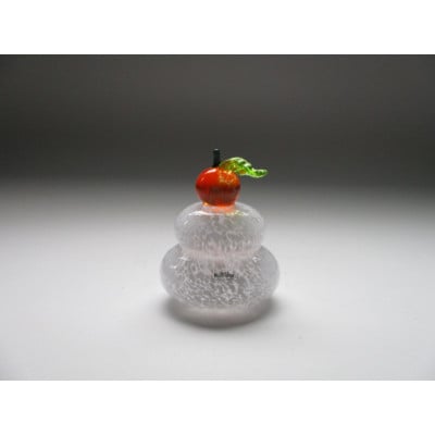 ガラス置物 《鏡餅(小)》マルティグラス [F0537]