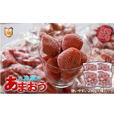 摘みたて瞬間★冷凍あまおう小分けパック1kg(250g×4P)[H0106]