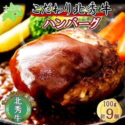 北秀牛ハンバーグ 100g×9個 全十勝肥育牛馬共進会チャンピオン賞受賞 十勝 士幌町【T01】