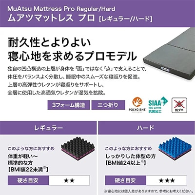 昭和西川のムアツマットレスプロハード　シングル