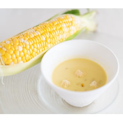 山梨県産スイートコーン甘々娘使用「焼きとうもろこしの冷製スープ」(200ml×4袋入り)