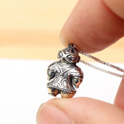 【縄文アクセサリー「Do_goods」】シルバー925 初代 豆遮光器土偶ネックレス 659-671