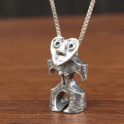 【縄文アクセサリーDo_goods】SILVER925 豆ハート形土偶ネックレス 700-108