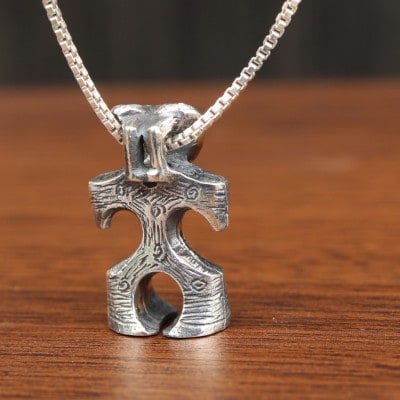 【縄文アクセサリーDo_goods】SILVER925 豆ハート形土偶ネックレス 700-108