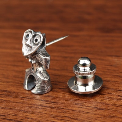 【縄文アクセサリーDo_goods】SILVER925 豆ハート形土偶のピンズ 700-109